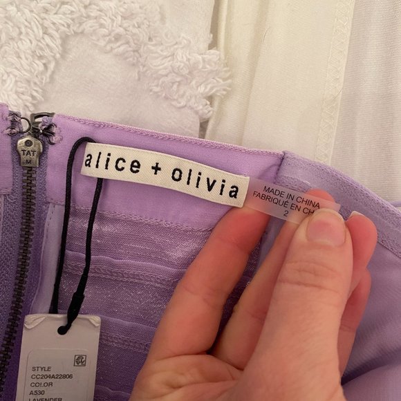 NWT Alice + Olivia Lavera Lavender Strapless Jumpsuit - Size 2 - Picture 11 of 16